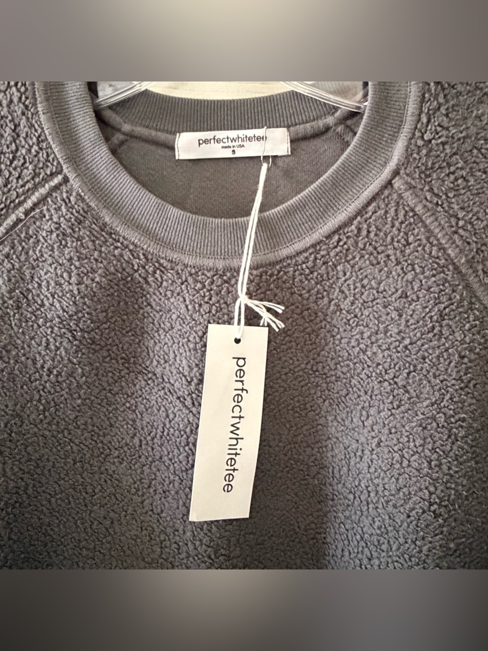 Perfect White Tee Ziggy Reverse Fleece Shrunken Crew Neck Sweatshirt - Picture 4 of 6